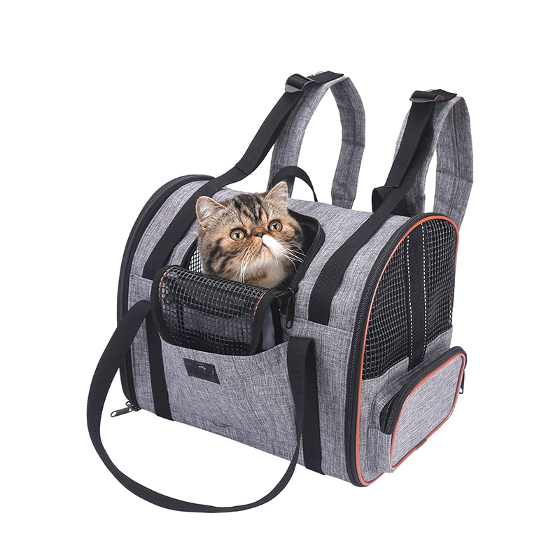 Transportín Plegable Multifuncional para Gatos — Cámara Abatible con Cojín