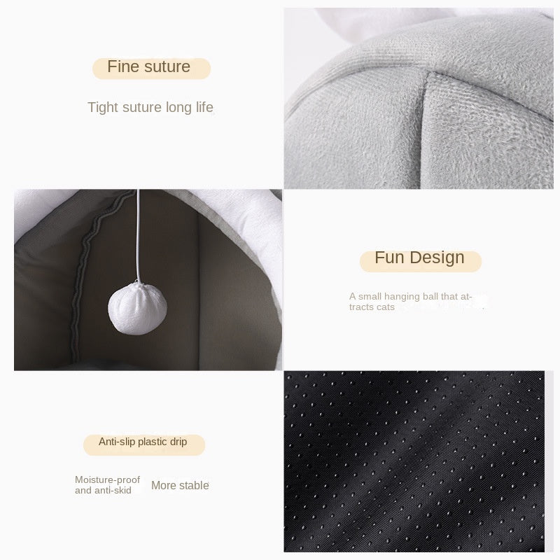 Casita para Gatos para Todas las Estaciones — Cerrada, Acogedora y Cómoda