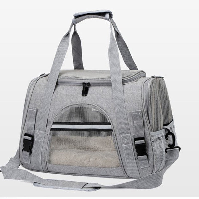Bolsa Transportín Plegable para Gatos — Malla Transpirable y Bandolera