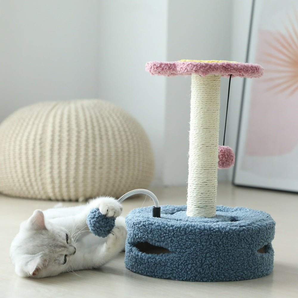 Rascador Multifuncion para Gatos — Juguete, Rascador y Arbol en Uno