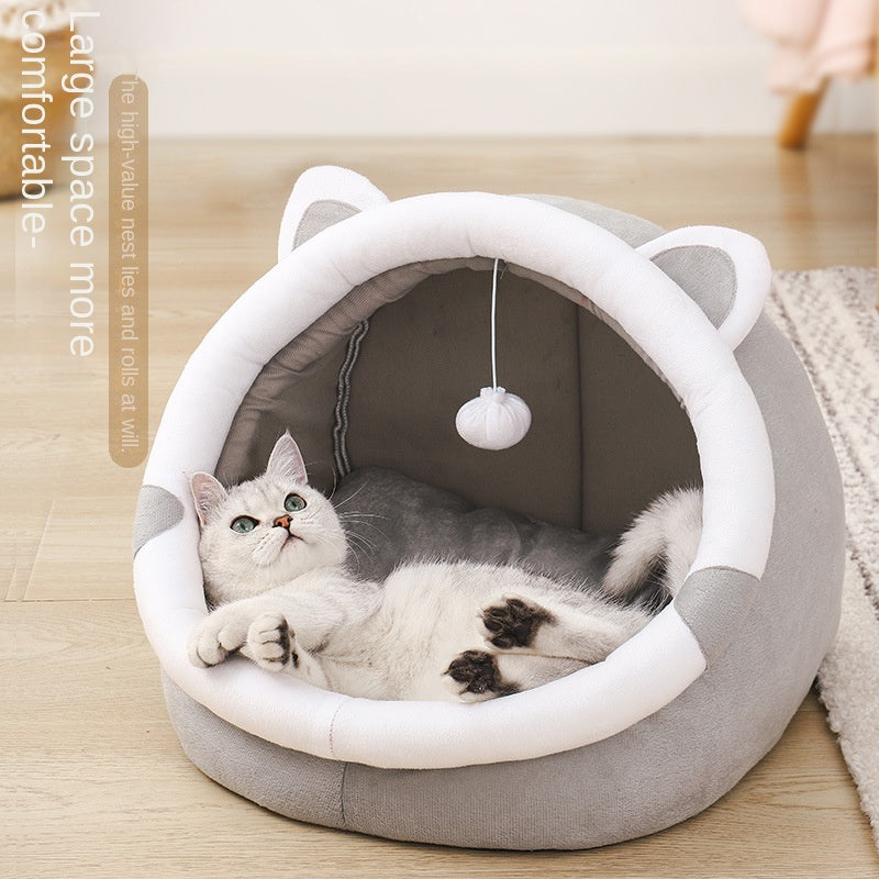Casita para Gatos para Todas las Estaciones — Cerrada, Acogedora y Cómoda