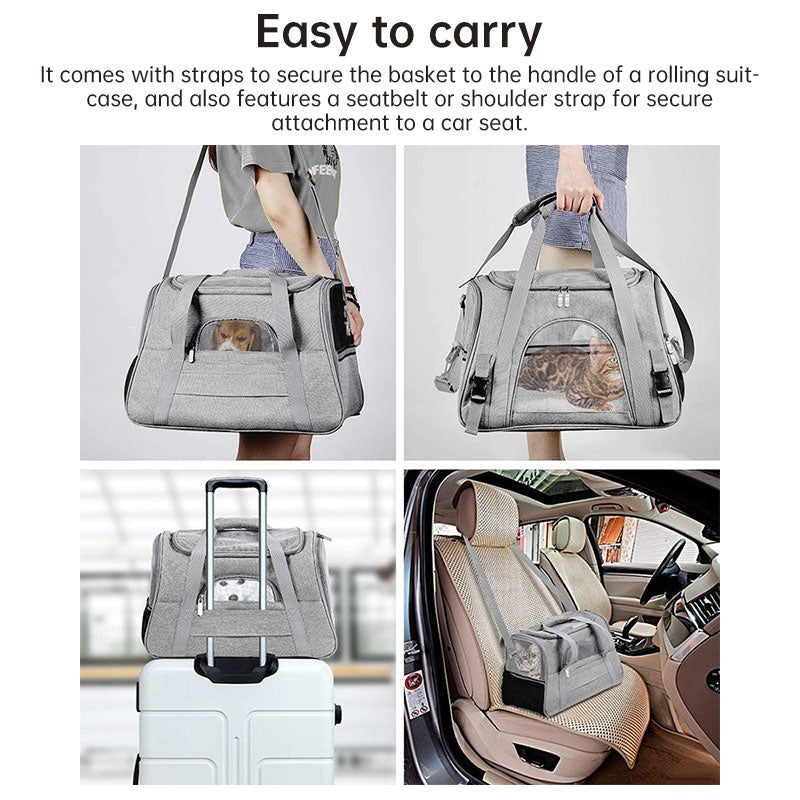 Bolsa Transportín Plegable para Gatos — Malla Transpirable y Bandolera