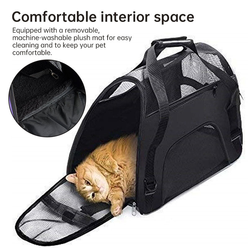 Bolsa Transportín Plegable para Gatos — Malla Transpirable y Bandolera