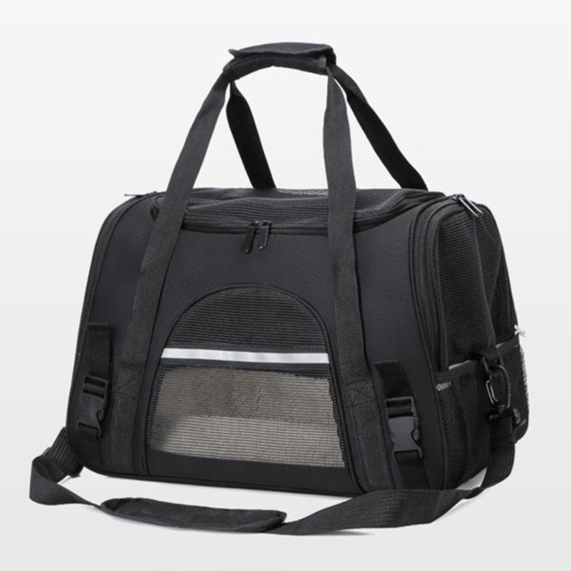 Bolsa Transportín Plegable para Gatos — Malla Transpirable y Bandolera