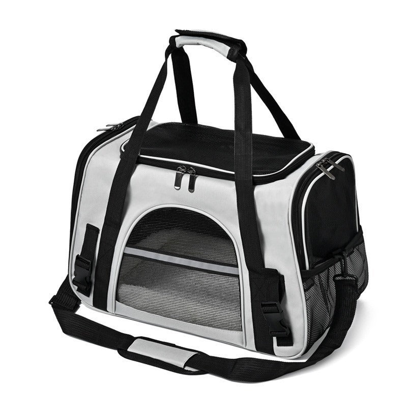 Bolsa Transportín Plegable para Gatos — Malla Transpirable y Bandolera